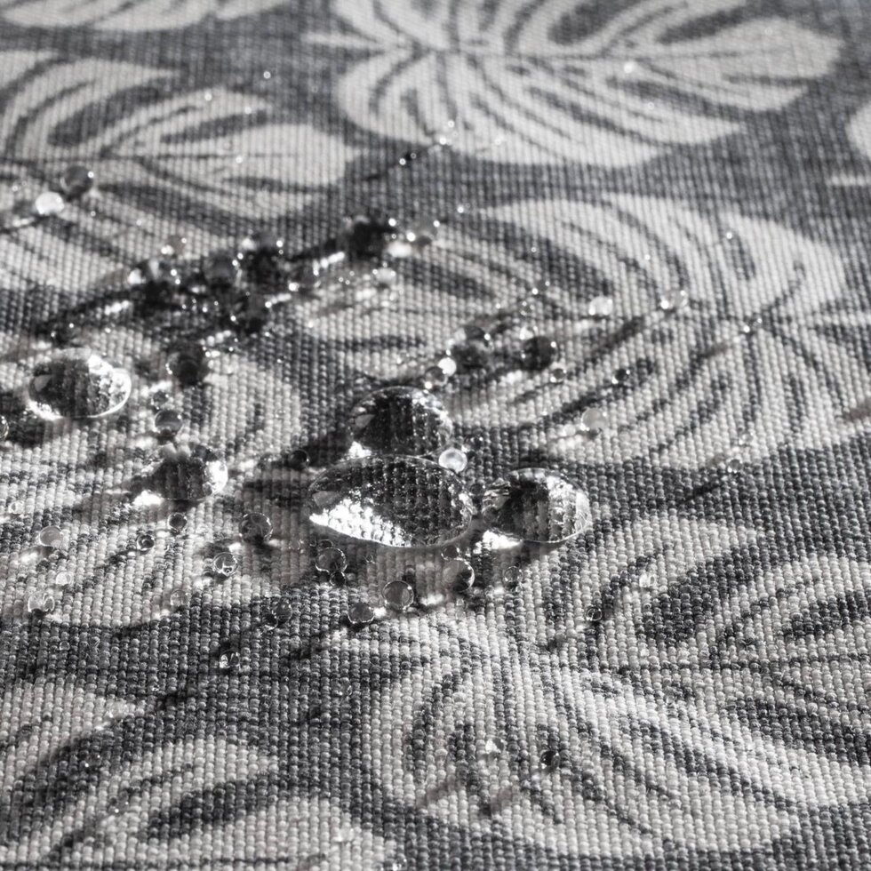 Декоративна тканина білі листя на сірому тлі Туреччина тефлон 180см 88196v3 від компанії Салон штор Arsian Textile - фото 1