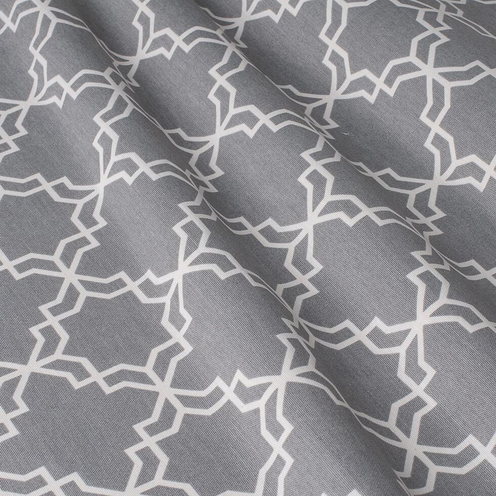 Декоративна тканина білий геометричний візерунок на сірому Туреччина 87912v2 ##от компании## Салон штор Arsian Textile - ##фото## 1