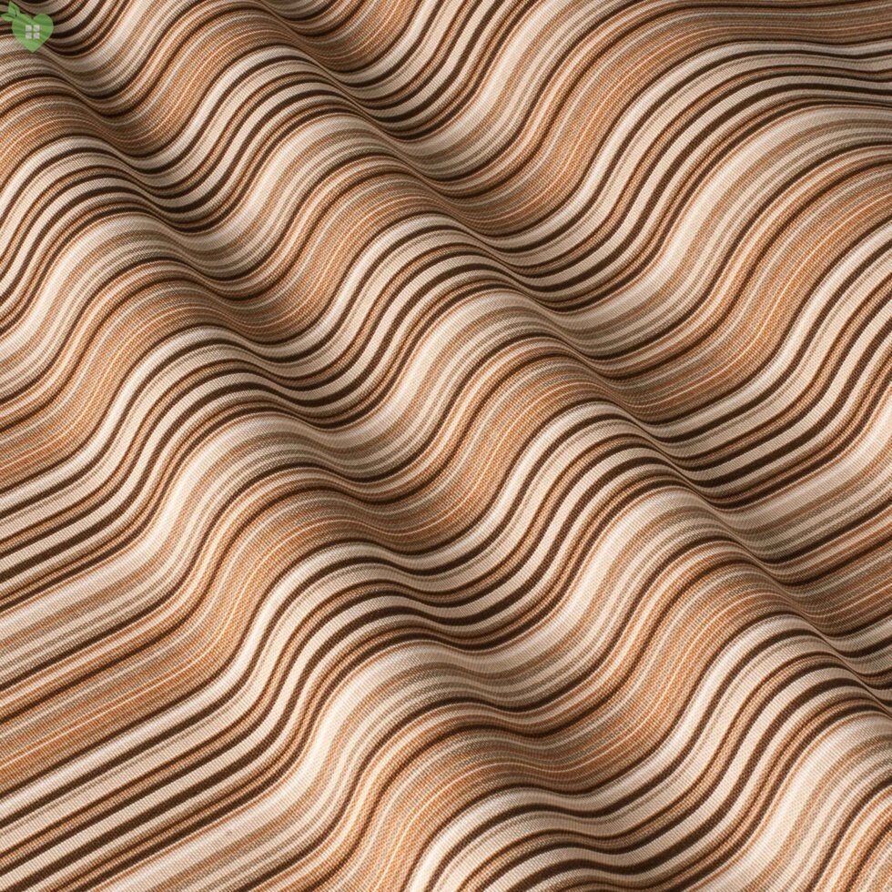 Декоративна тканина для штор в смужку бежево-коричневого кольору з тефлоном від компанії Салон штор Arsian Textile - фото 1
