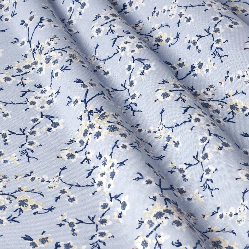 Декоративна тканина квіти сакура сині Туреччина 88003v14 ##от компании## Салон штор Arsian Textile - ##фото## 1