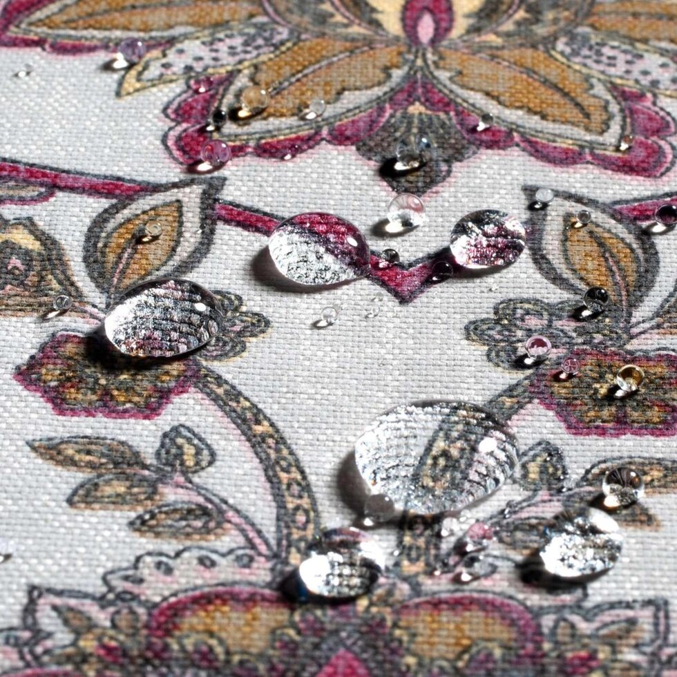 Декоративна тканина квітковий вензель золотий Туреччина тефлон 88273v11 ##от компании## Салон штор Arsian Textile - ##фото## 1