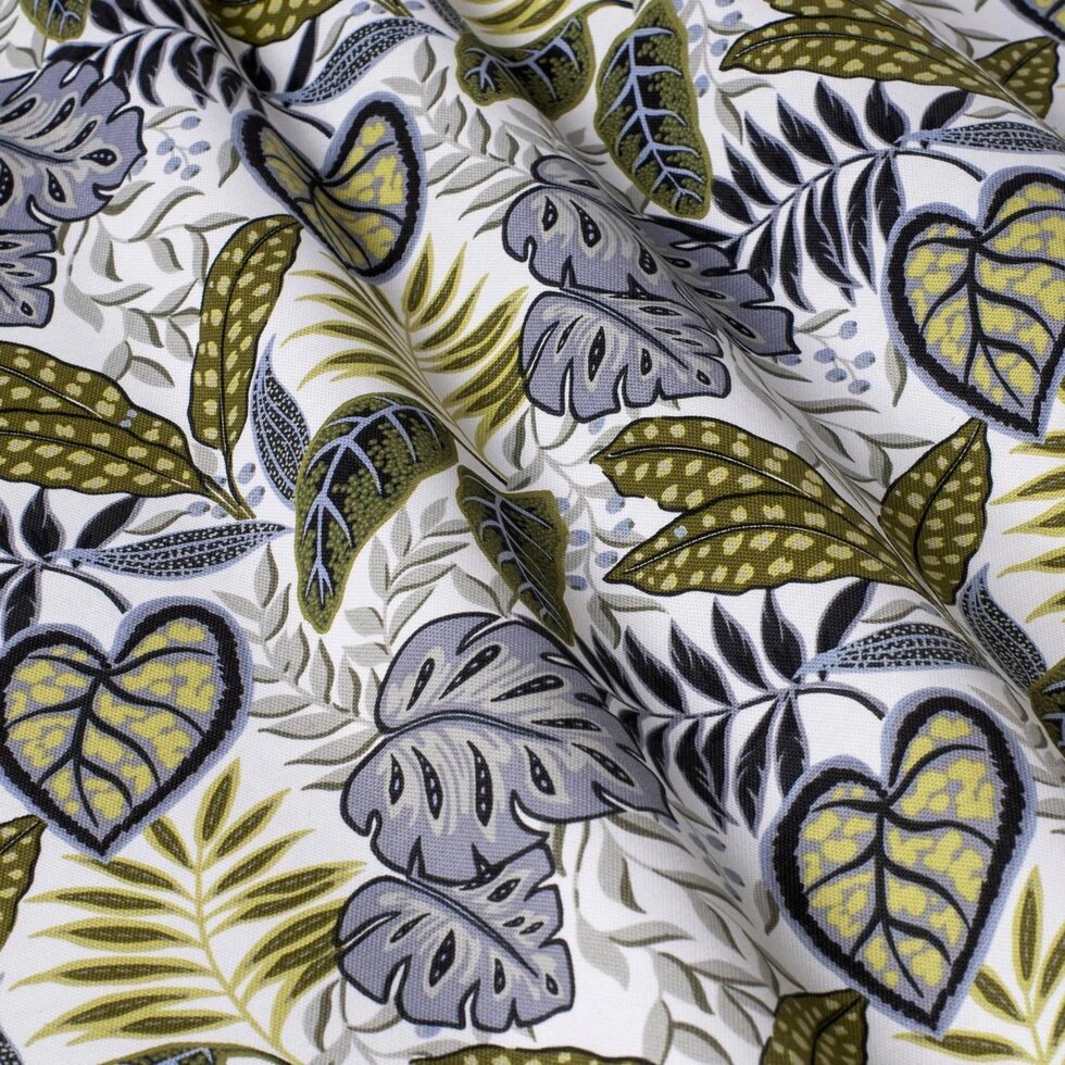 Декоративна тканина листя сіро-зелені Туреччина 87986v2 від компанії Салон штор Arsian Textile - фото 1