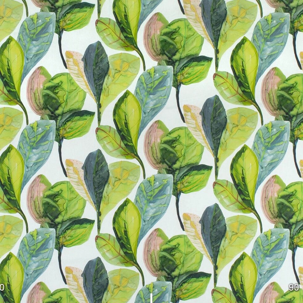 Декоративна тканина листя великі акварель Іспанія 280см 88095v5 ##от компании## Салон штор Arsian Textile - ##фото## 1