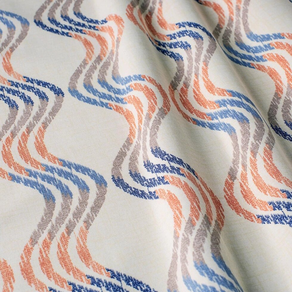 Декоративна тканина синьо-помаранчева хвиля Туреччина 87964v3 ##от компании## Салон штор Arsian Textile - ##фото## 1