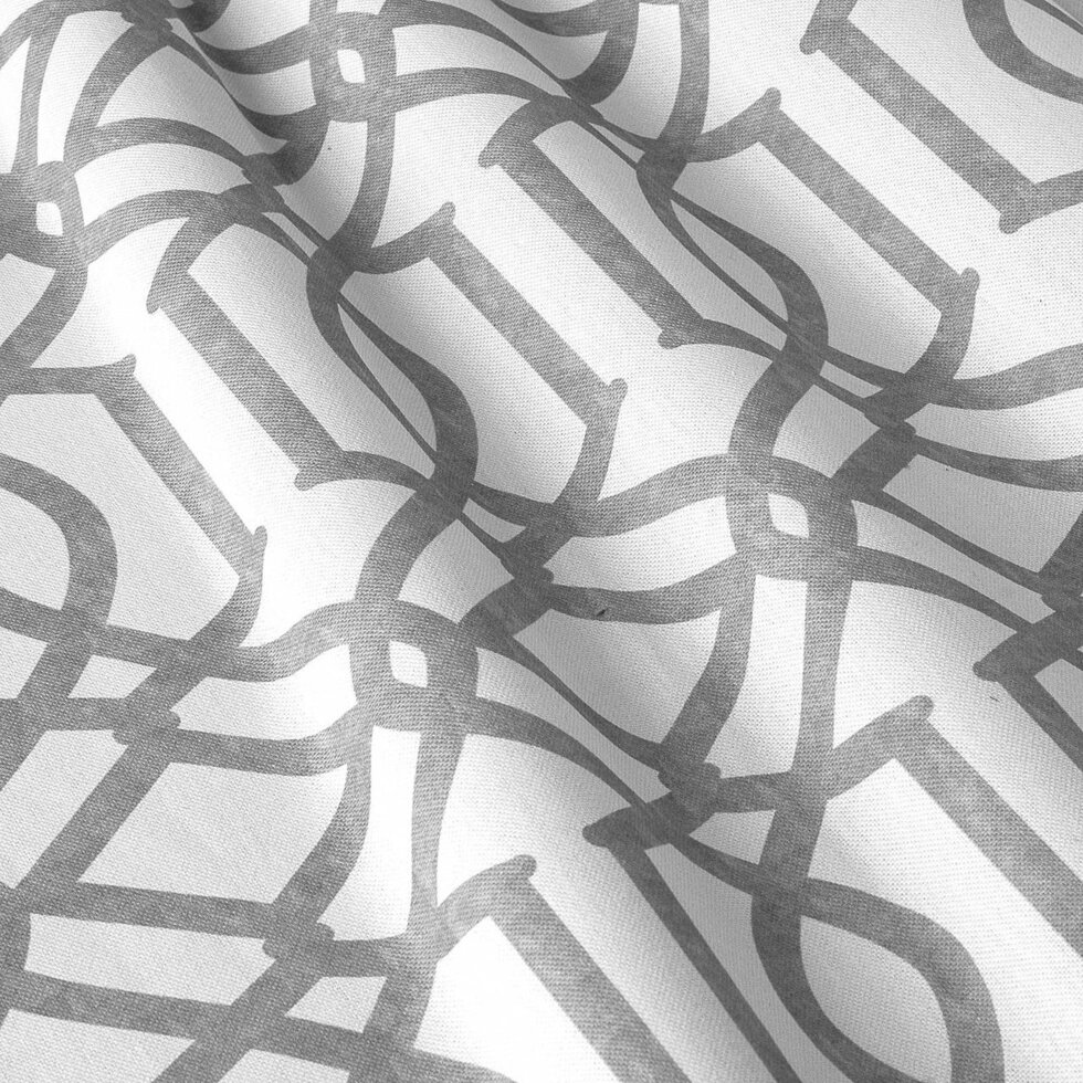 Декоративна тканина сірий візерунок на білому тлі бавовна 280см 84667v4 ##от компании## Салон штор Arsian Textile - ##фото## 1