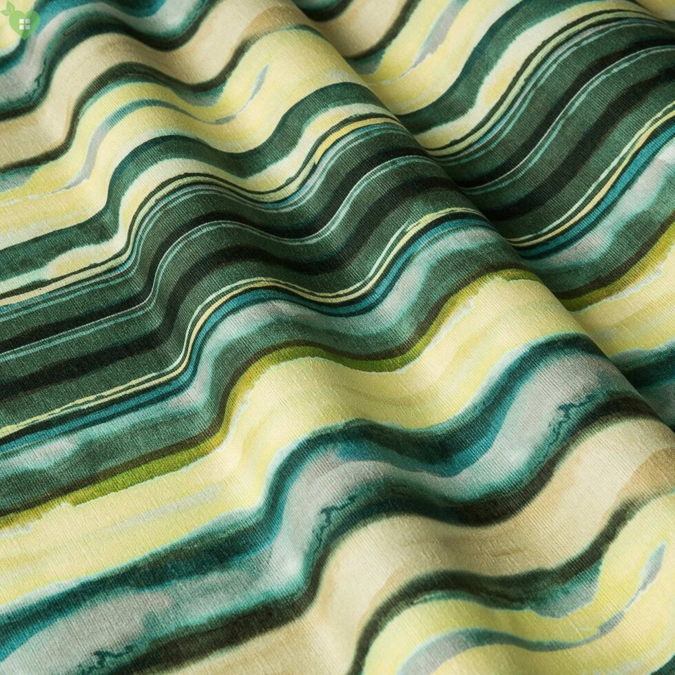 Декоративна тканина з розмитими жовто-блакитними смугами Іспанія 83372v2 від компанії Салон штор Arsian Textile - фото 1