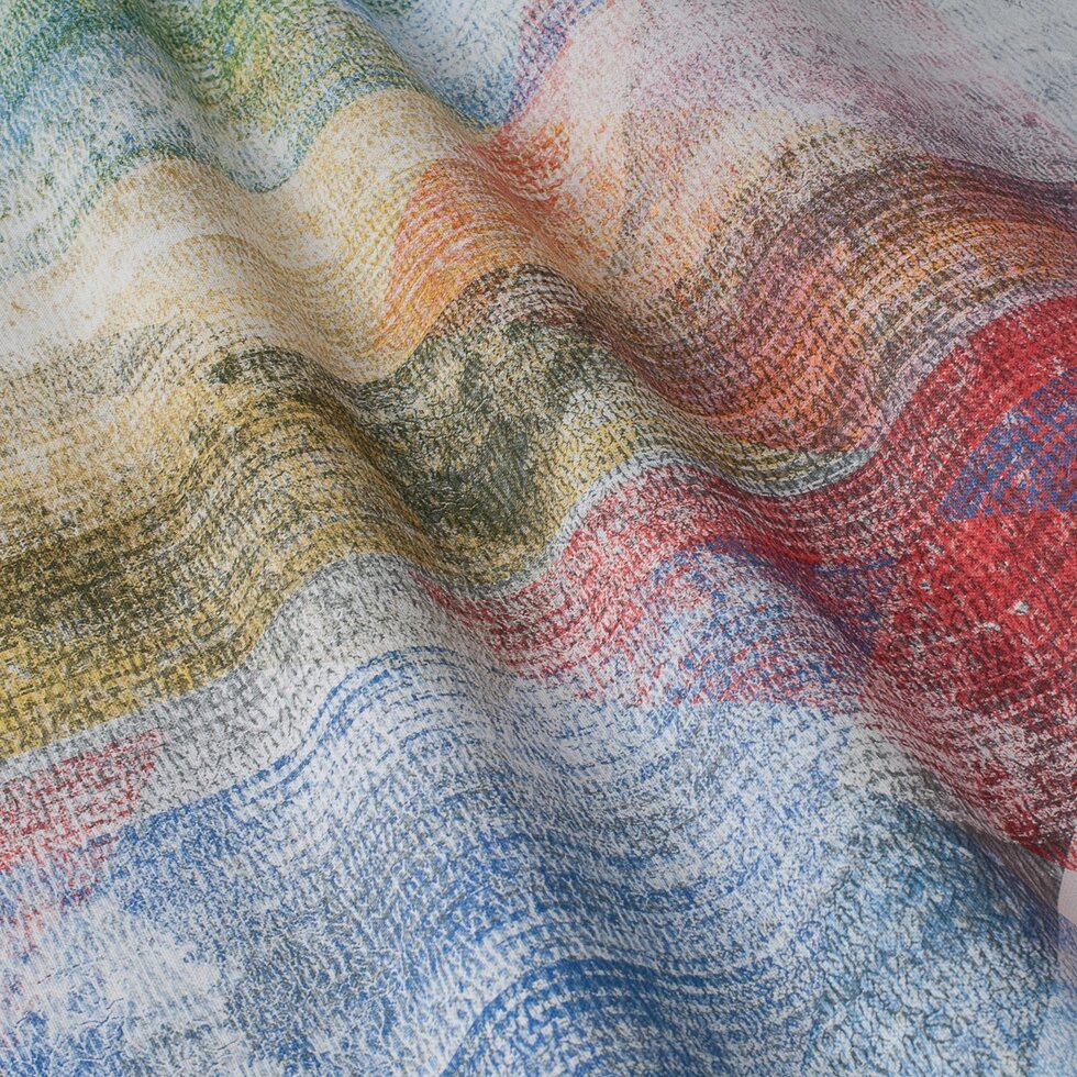 Декоративна тканина з великими різнокольоровими ромбами в розмитому виконанні Іспанія 84644v1 ##от компании## Салон штор Arsian Textile - ##фото## 1