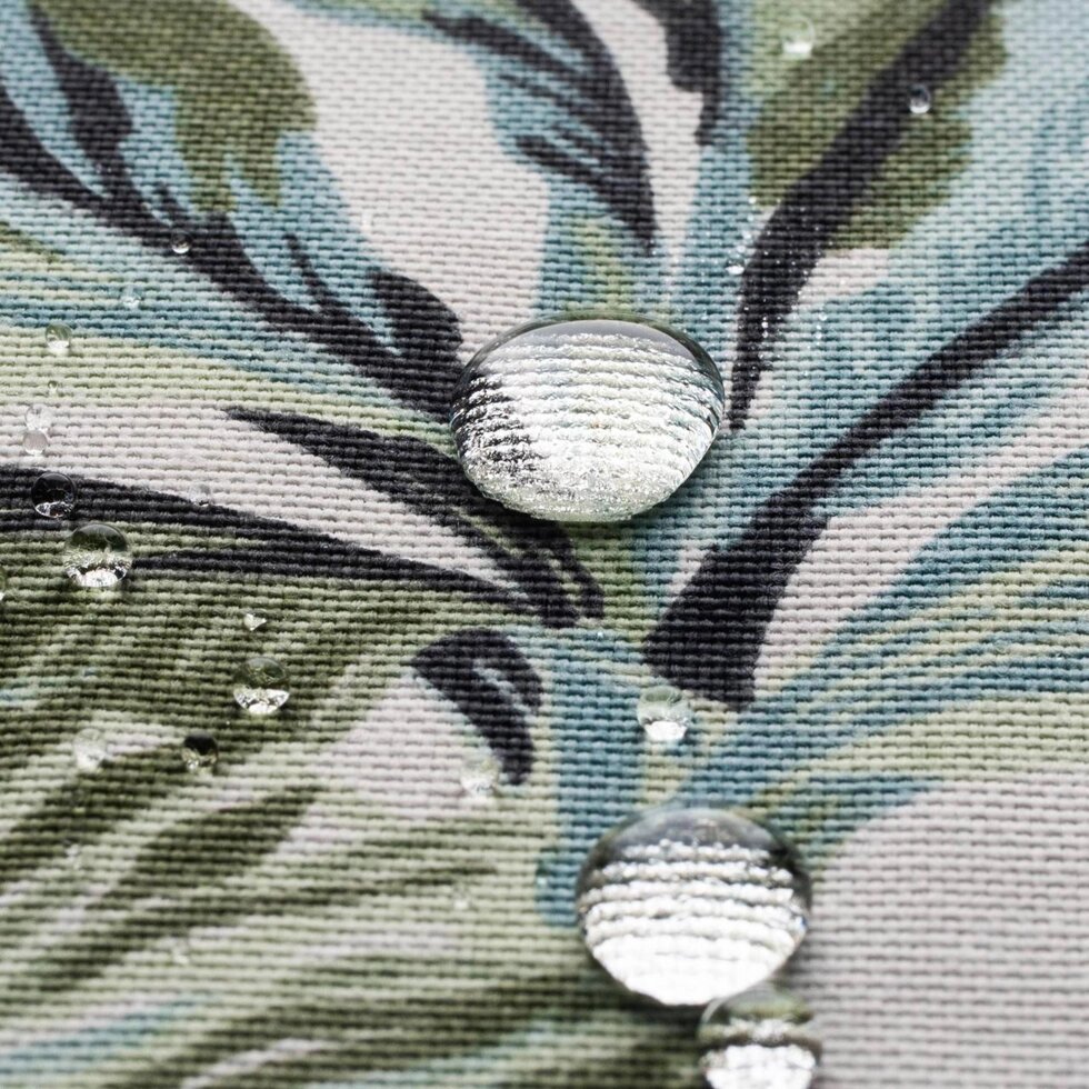 Декоративная ткань с тефлоновой пропиткой тропические листья оливкового цвета 180см 88319v3 ##от компании## Салон штор Arsian Textile - ##фото## 1
