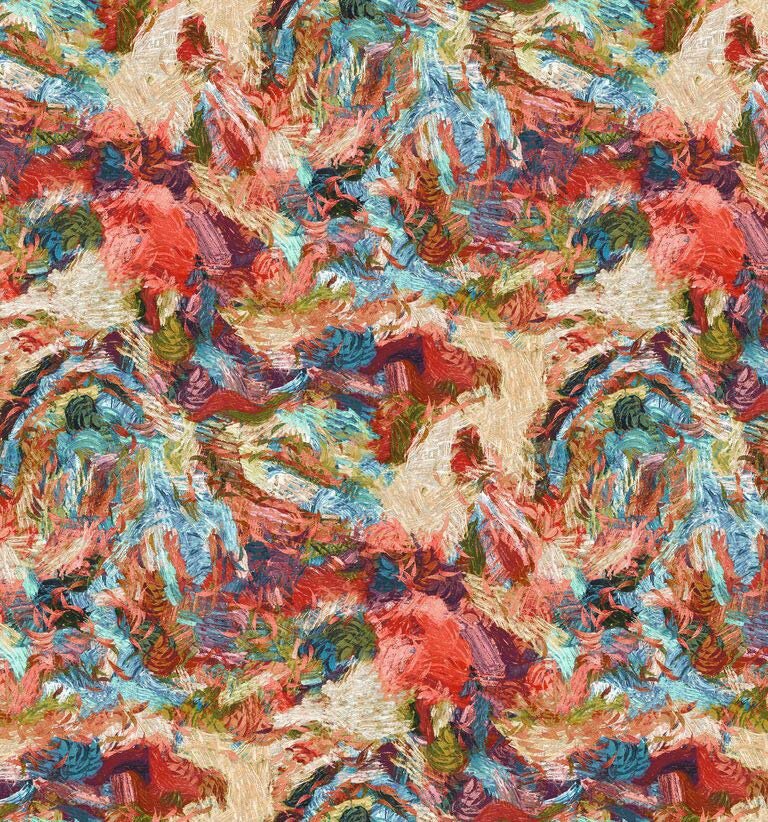 Декоративная ткань яркие петухи в стиле Ван Гога хлопок 280см 88060v1 ##от компании## Салон штор Arsian Textile - ##фото## 1