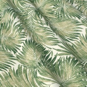 Декоративна тканина зелені пальмове листя на білому Туреччина