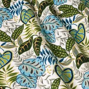 Декоративна тканина листя зелено-блакитні Туреччина 87987v4 в Хмельницкой области от компании Салон штор Arsian Textile