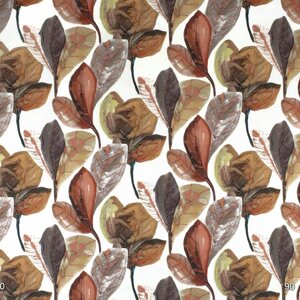 Декоративна тканина листя великі коричневі акварель Іспанія 280см 88096v7 в Хмельницкой области от компании Салон штор Arsian Textile