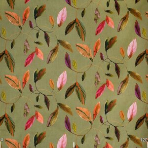 Декоративная ткань разноцветные листья на зеленом фоне 100% хлопок Испания 280см 400433v4 в Хмельницкой области от компании Салон штор Arsian Textile