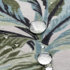 Декоративная ткань с тефлоновой пропиткой тропические листья оливкового цвета 180см 88319v3