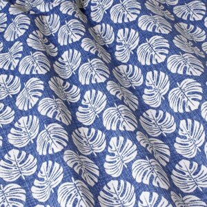 Декоративна тканина білі листя на блакитному тлі Туреччина тефлон 180см 88194v1 в Хмельницкой области от компании Салон штор Arsian Textile