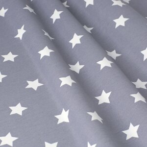 Декоративна тканина з білими зірками на сірому тлі 180см 85705v12 в Хмельницкой области от компании Салон штор Arsian Textile