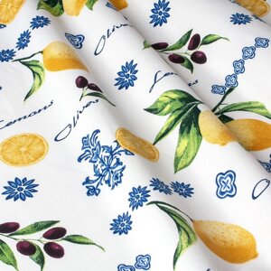 Тканина декоративна лимони з маслинами тефлон 180см 87893v6 в Хмельницкой области от компании Салон штор Arsian Textile