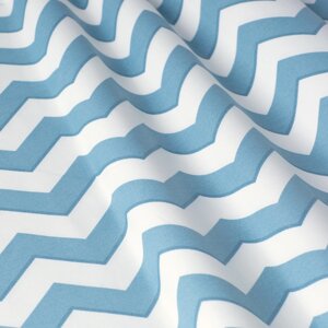 Декоративна тканина в біло-блакитний зигзаг 180см 85713v23 в Хмельницкой области от компании Салон штор Arsian Textile