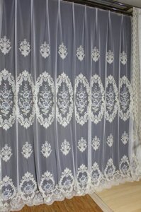 Тюль отрез 3.60 метра ширина грек фатин панно с цветами голубой цвет в гостиную в Хмельницкой области от компании Салон штор Arsian Textile