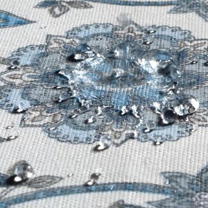 Декоративна тканина квітковий вензель синій тефлон 88272v9 в Хмельницкой области от компании Салон штор Arsian Textile