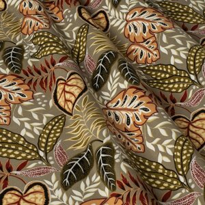 Декоративна тканина листя коричнево-помаранчеві Туреччина 87989v6 в Хмельницкой области от компании Салон штор Arsian Textile