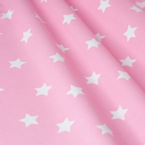Декоративна тканина з білими зірками на рожевому тлі 180см 85704v6 в Хмельницкой области от компании Салон штор Arsian Textile