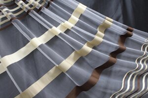 Тюль для дитячої, спальні, залу коричнева смужка в Хмельницькій області от компании Салон штор Arsian Textile