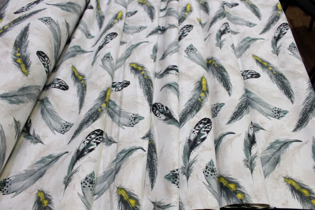 Штори бавовна в дитячу, спальну сірі пір'я від компанії Салон штор Arsian Textile - фото 1