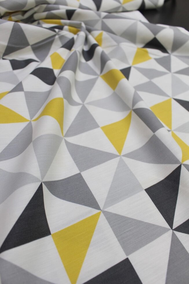 Шторы с тефлоновой пропиткой серо-желтая мозаика ##от компании## Салон штор Arsian Textile - ##фото## 1