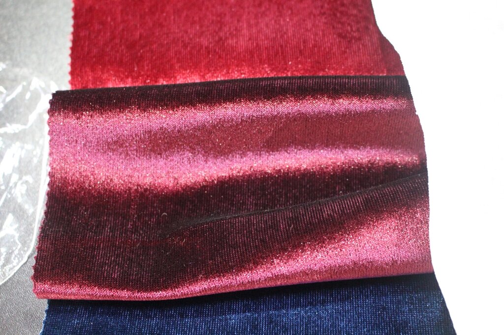 Ткань для штор бархат цвет бордовый с блеском в гостиную, в спальню ##от компании## Салон штор Arsian Textile - ##фото## 1