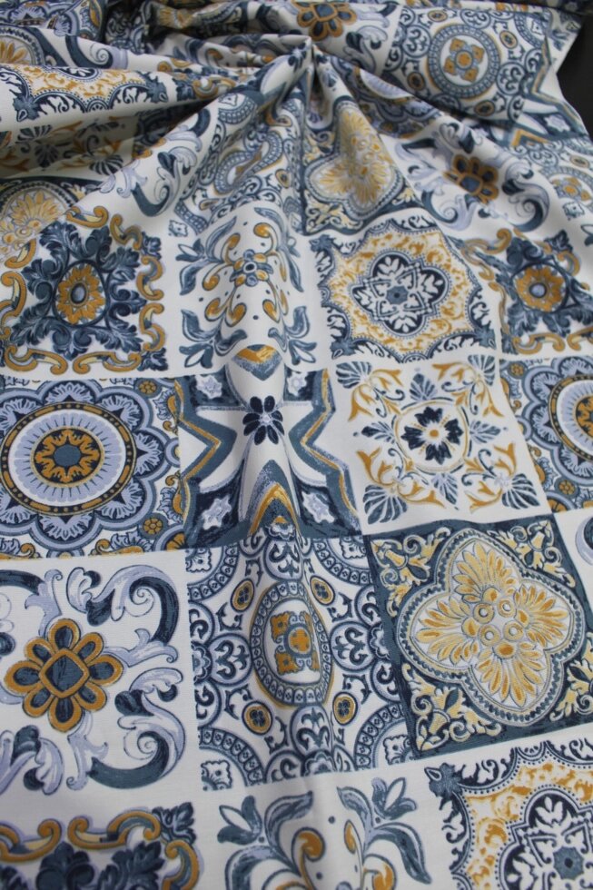 Ткань для штор, скатертей и подушек синий цвет с тефлоном ##от компании## Салон штор Arsian Textile - ##фото## 1