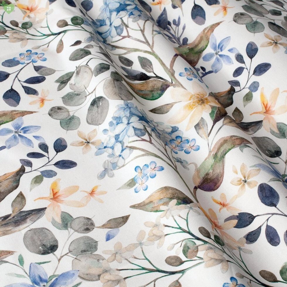 Тканина бавовняна для штор, скатертини, подушок, покривал з рослинами 84384v2 від компанії Салон штор Arsian Textile - фото 1