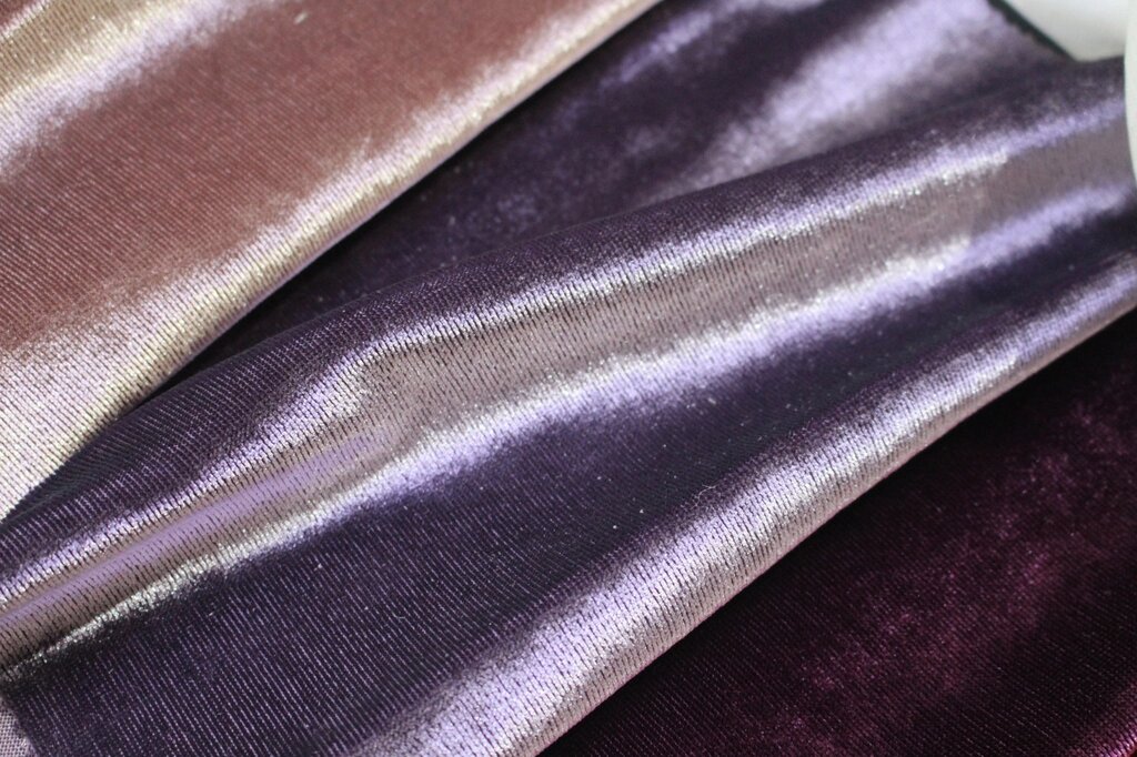 Тканина для штор оксамит колір фіолетовий з блиском в вітальню, в спальню від компанії Салон штор Arsian Textile - фото 1
