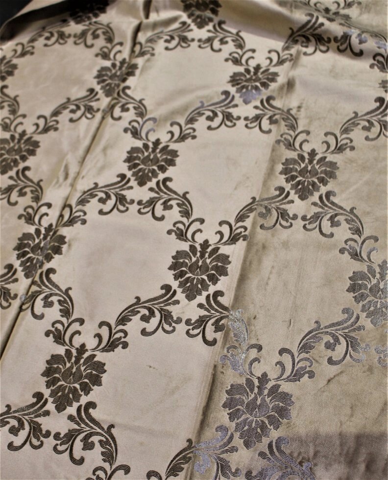 Тканина для штор оксамит з класичним візерунком корона від компанії Салон штор Arsian Textile - фото 1