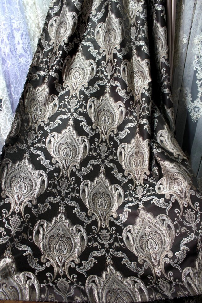 Тканина для штор в класичному стилі корона колір коричневий від компанії Салон штор Arsian Textile - фото 1