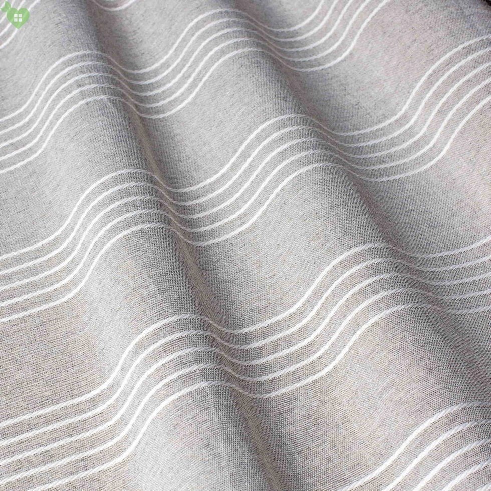 Тюль для зала, спальни, гостиной с тонкими полосами графитового серого цвета Испания 83285v1 від компанії Салон штор Arsian Textile - фото 1