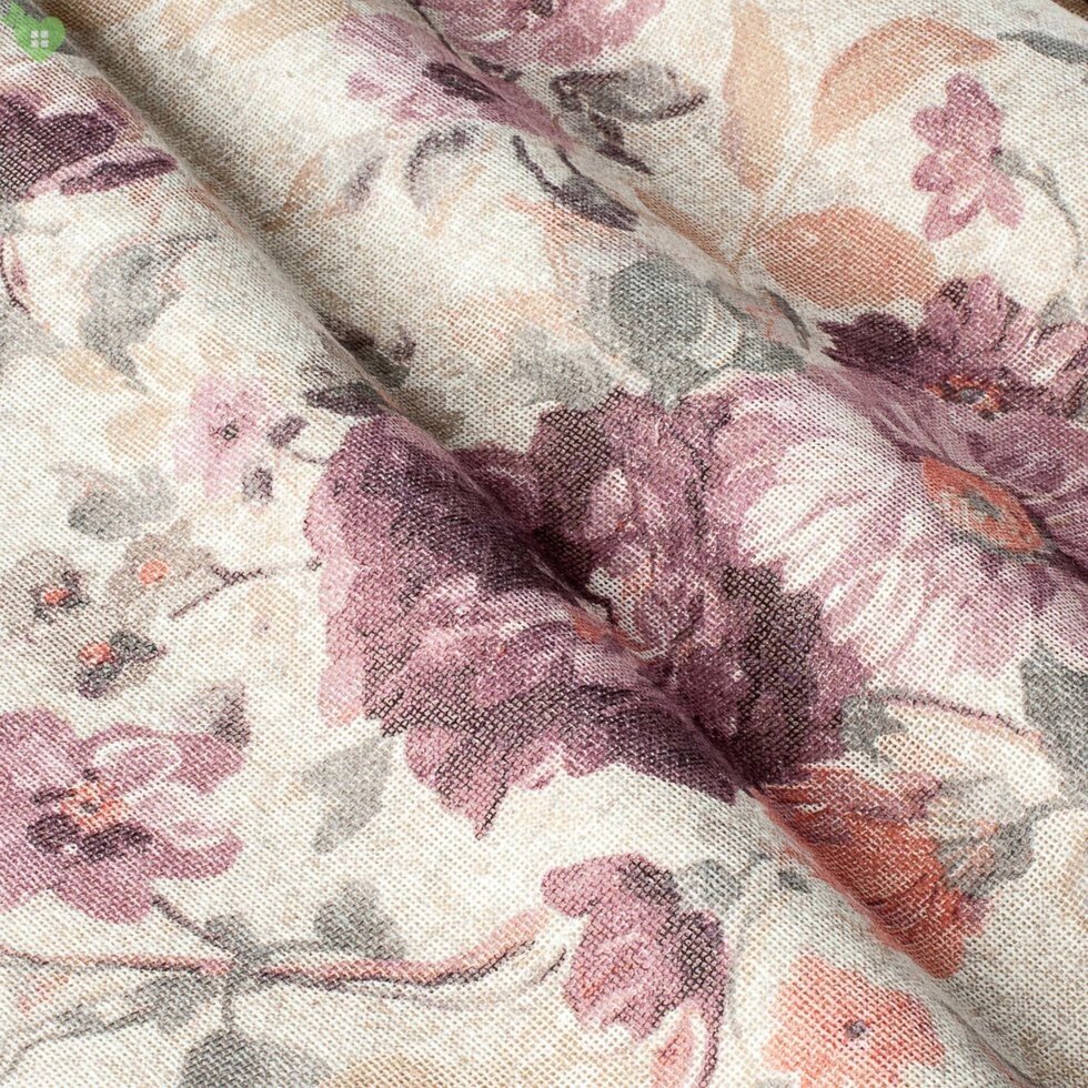 Тюль для залу, спальні, вітальні з бордовими квітами 82893v2 від компанії Салон штор Arsian Textile - фото 1