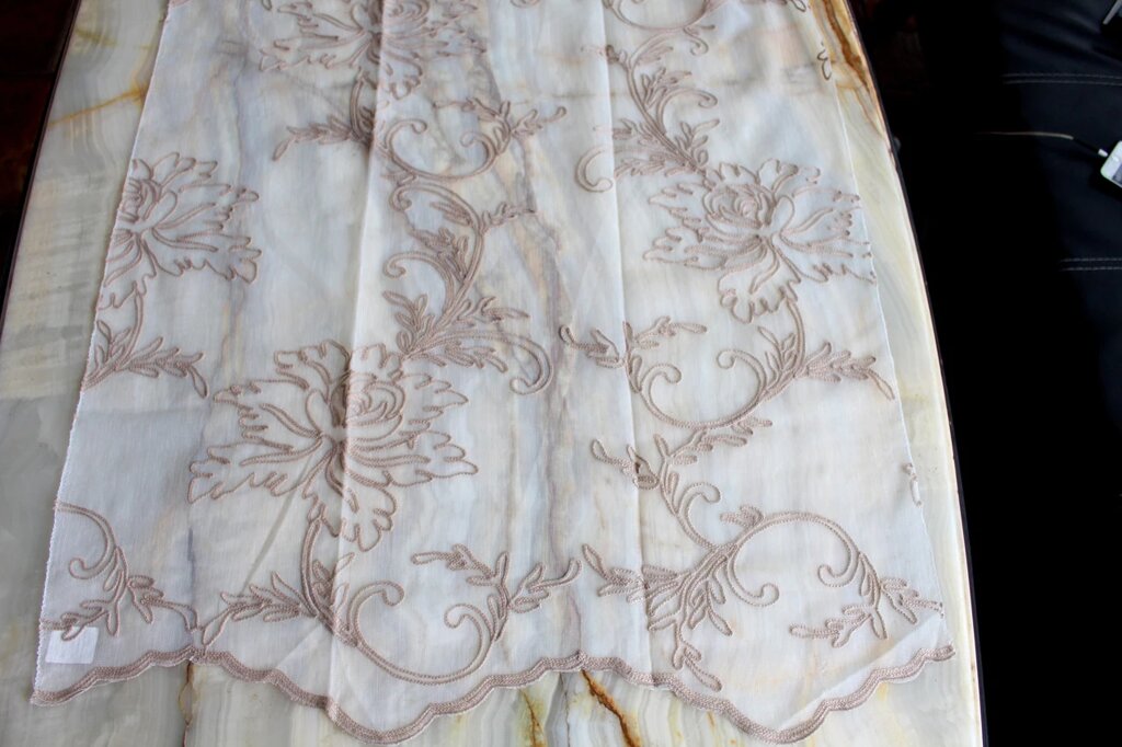 Тюль с шелковой вышивкой узор цветочный Ribana ##от компании## Салон штор Arsian Textile - ##фото## 1