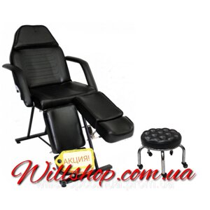Крісло - кушетка для педикюру СН-240 + стілець майстра А 101 чорні
