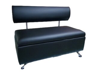 Офісний диван для очікування Класик з нішою 120х52х80 чорний