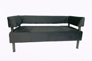 Офісний диван для очікування Стронг 150х60х80 чорний велюр