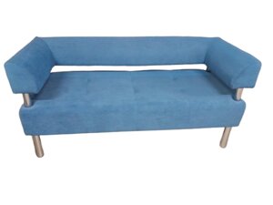 Офісний диван для очікування Стронг 150х60х80 блакитний велюр