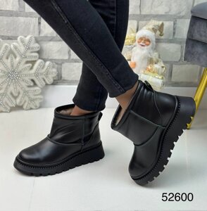 Жіночі зимові черевики челсі - Alice, натуральна шкіра чорного кольору.