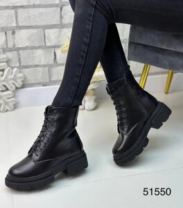 Жіночі зимові черевики — Ester, натуральна шкіра чорного кольору. 40
