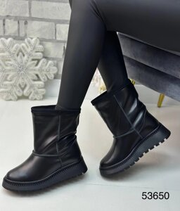 Жіночі зимові чоботи Jenny натуральна шкіра чорного кольору. 37