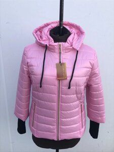 Куртка жіноча весняна модель Довяз, розміри 42 - 58 рожевий