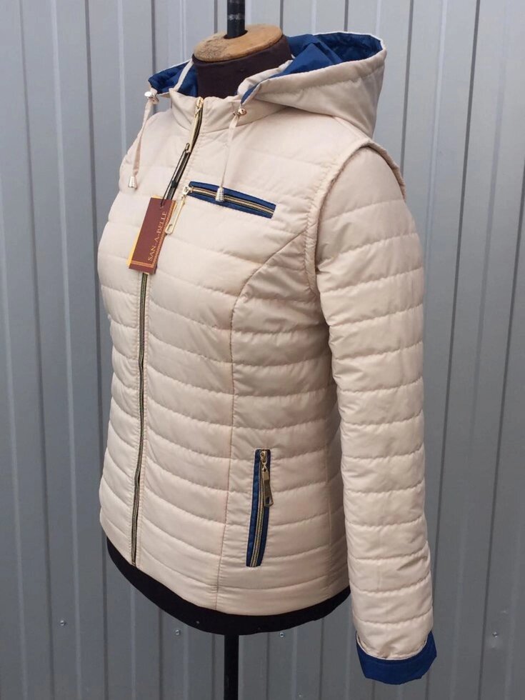 Куртка-трансформер жіноча, модель ДК. Розміри від 42 до 74 бежевий - інтернет магазин