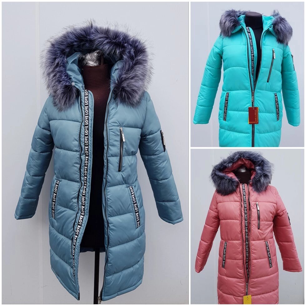 Куртка жіноча зимова, модель Love, колір темна м&#039;ята - фото