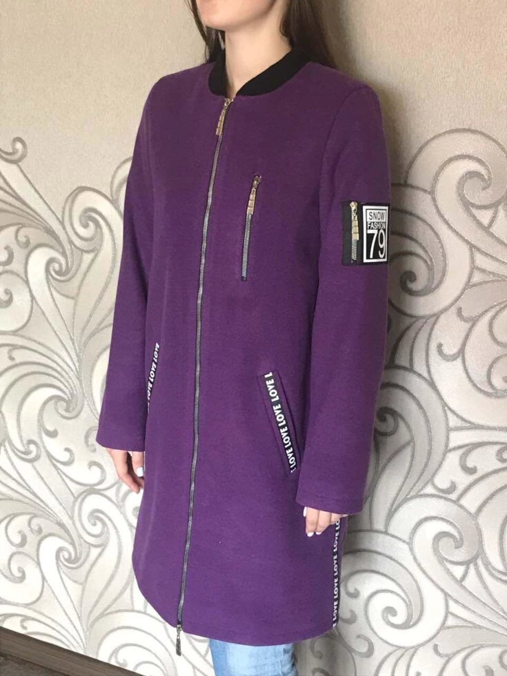 Стильне жіноче пальто з твіду або кашеміру фіолет - вартість