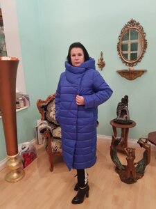 Жіноча зимова куртка, модель Пуховик - Ковдра. Розміри від 46 до 72 електрик